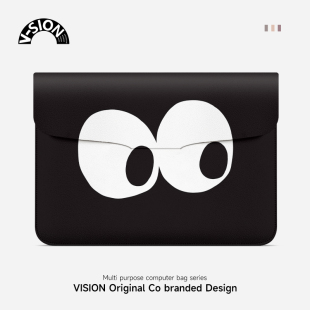 VISION斜瞪眼表情包笔记本电脑包适用于苹果macbook15点6寸小新air13华为matebook联想女生14内胆包pro保护套
