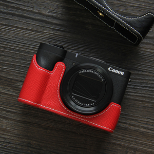 适用佳能v1相机套 powershot v1保护套皮革R50半套R100底座