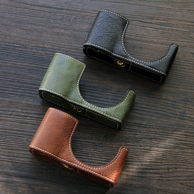 适用理光GR4相机套GR3底座gr3x半套荔枝纹相机保护套