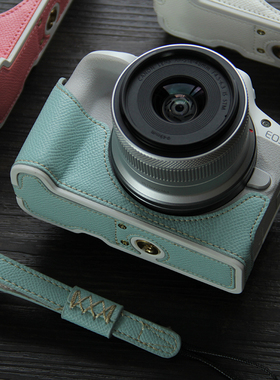 适用佳能R50相机套r10半套底座g7x3皮套EOS R8/R100/RP斜纹200d2