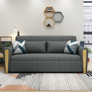 北欧实木沙发床可折叠经济型小户型客厅单双人布艺多功能储物两用