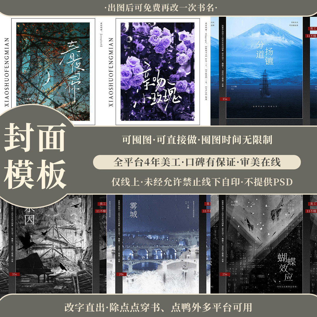 现代素锦小说封面溶图小说封面模画册/杂志/书籍装帧