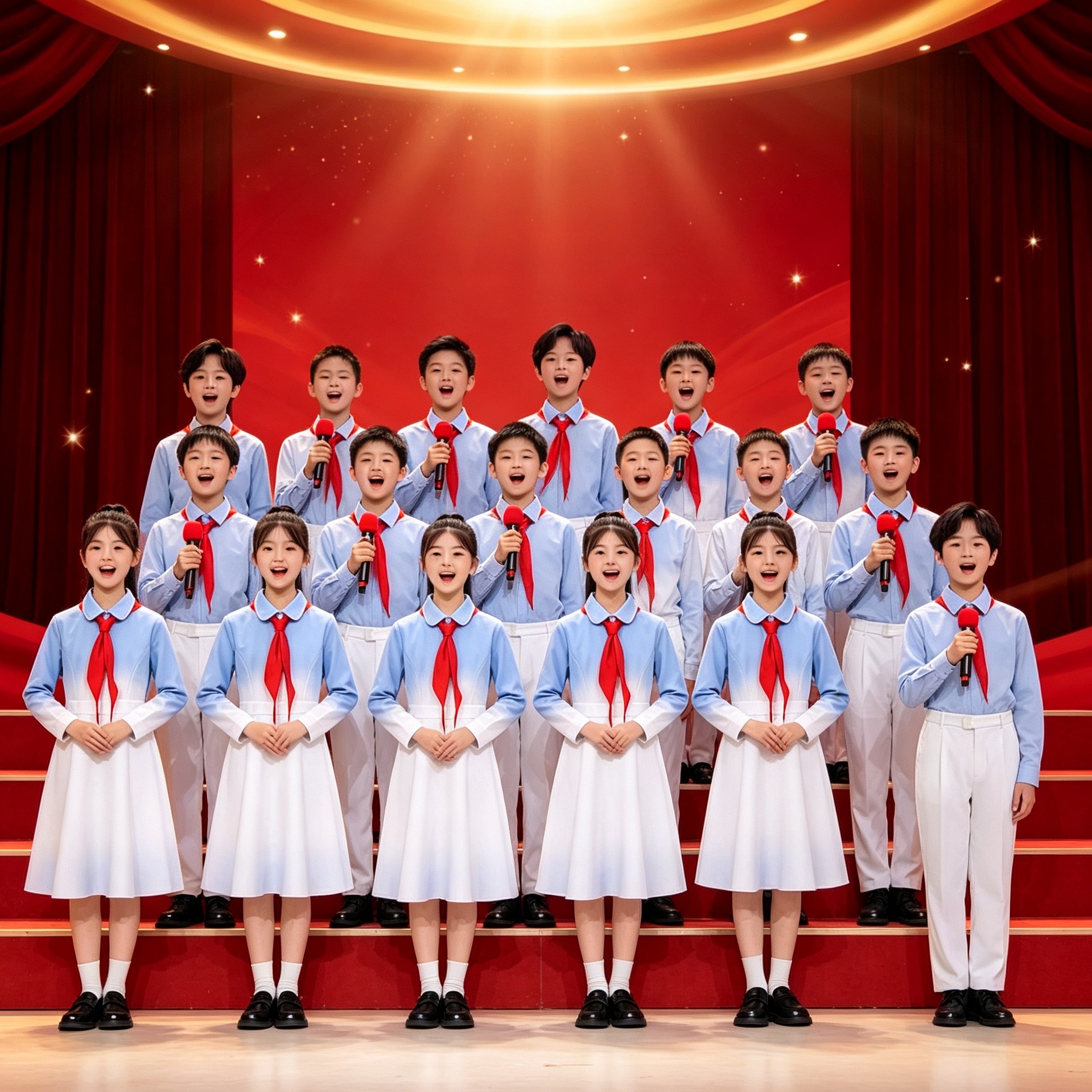 保卫黄河合唱服红星闪耀万泉河表演服饰红星在闪烁朗诵演出服装