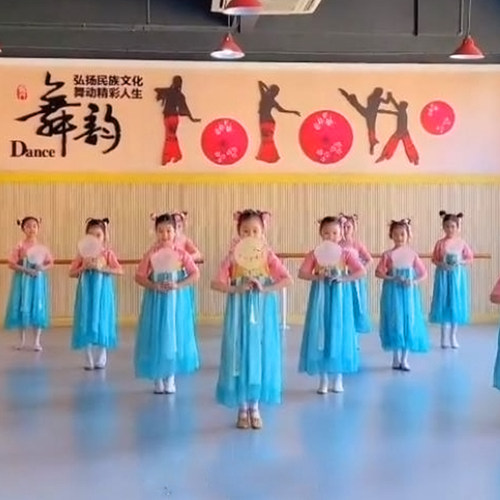 胭脂妆儿童演出服女童汉服襦裙相思遥桃花笑舞蹈服卜卦汉唐舞服装