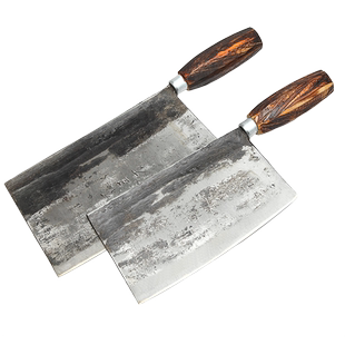 楚家刀手工锻打夹钢炮弹钢菜刀家用老式切片切肉铁匠锋利刀具厨房