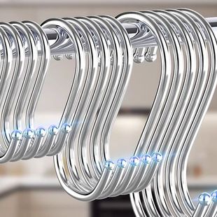 S型挂钩晒香肠腊肉厨具房大号多功能免打孔金属铁尖单勾子