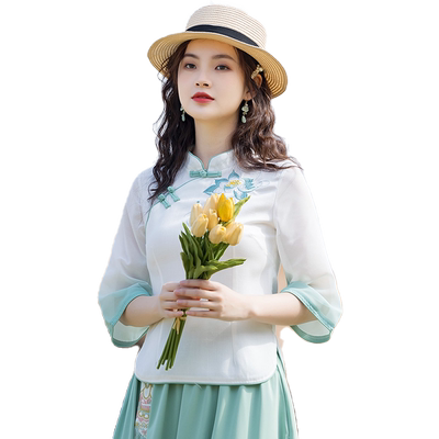 春夏温柔紫色禅意茶服套装