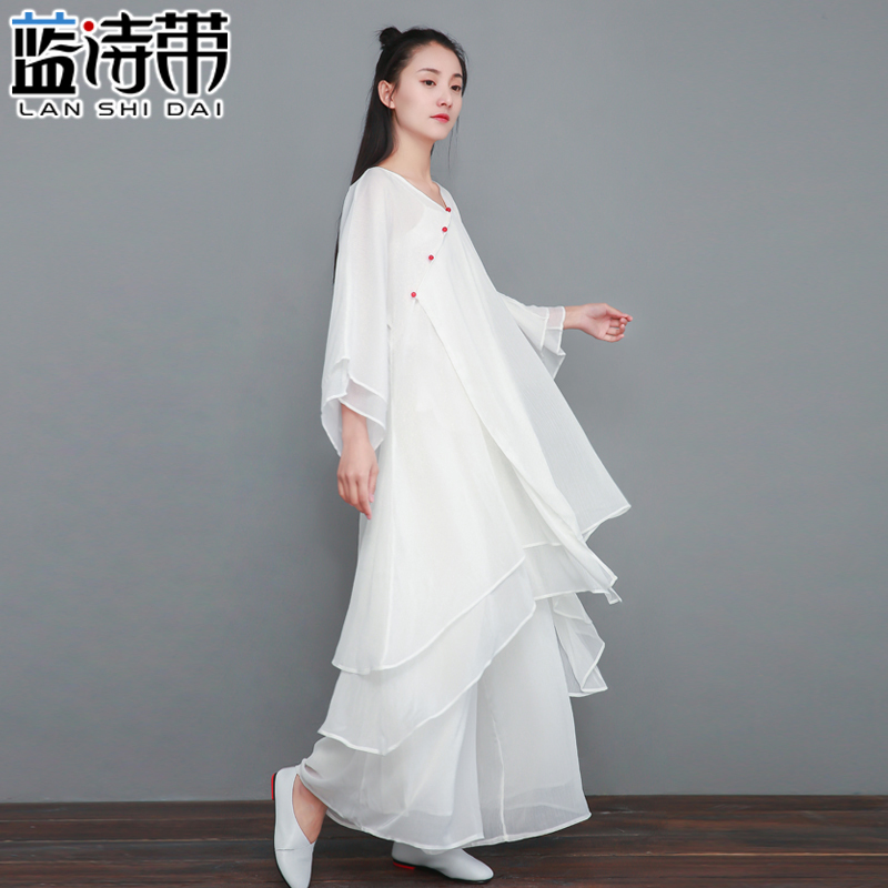 中国风禅意禅修禅服女装夏中式复古文艺裙子
