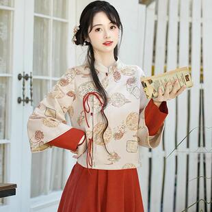 新中式两件套茶服茶艺师套装养生馆工作服禅意女轻国风汉服上衣