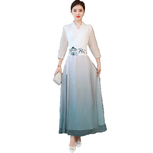 汉服女中国风夏季仙气改良版复古唐装祺旗袍裙子现代古装古风女装