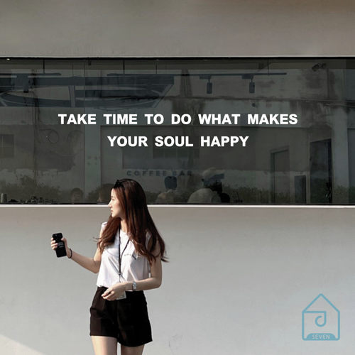 快乐的事情 简约创意英文字母服装美容咖啡店玻璃门橱窗装饰贴纸