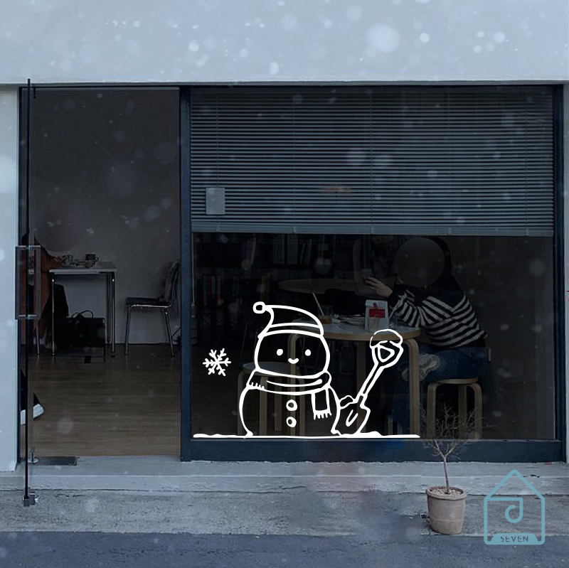 圣诞雪人装饰窗户贴窗花2026新年玻璃门橱窗布置节日氛围可爱贴纸