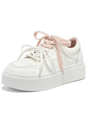 百思图2025秋季新款松糕厚底粉色小白鞋板鞋运动女休闲鞋E1532CM5