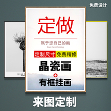 装饰画定制晶瓷画来图定做高清婚纱照网图画异型画电表箱圆形挂画