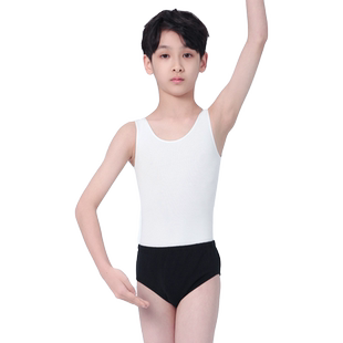 柏屋儿童芭蕾舞蹈背心体服男童艺考形体训练连体体操服123441139