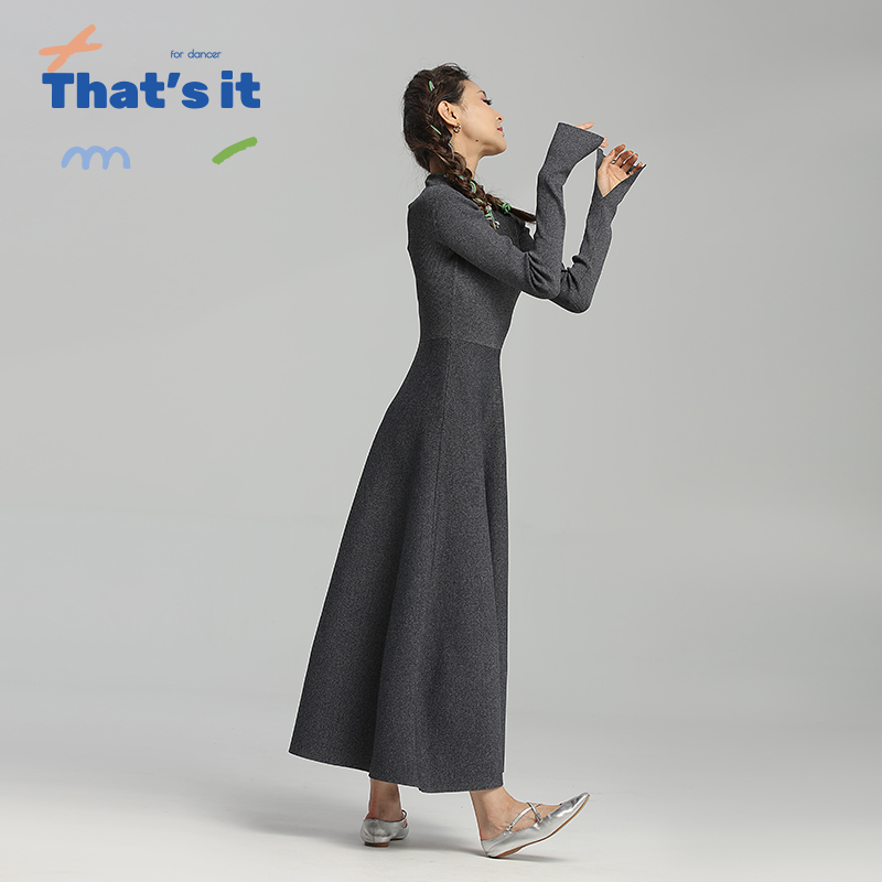 周丽君联名系列That's it&BAIWU针织A摆连衣长裙ZLJ24581010