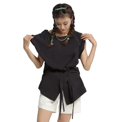 周丽君联名系列That's it&BAIWU斜领口无袖上衣舞蹈服ZLJ24581023