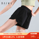 柏屋舞蹈短裤 123112001 跑步健身薄裤 夏练功针织侧开叉三分裤 子