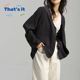 周丽君联名系列That it&BAIWU无领廓形西服外套ZLJ24581022