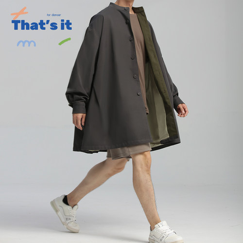 周丽君联名系列That's it&BAIWU长袖拼色风衣ZLJ24581040