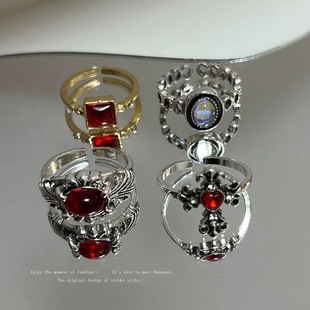 古着vintage戒指女ins小众设计感开口可调节独特指环食指戒尾戒潮