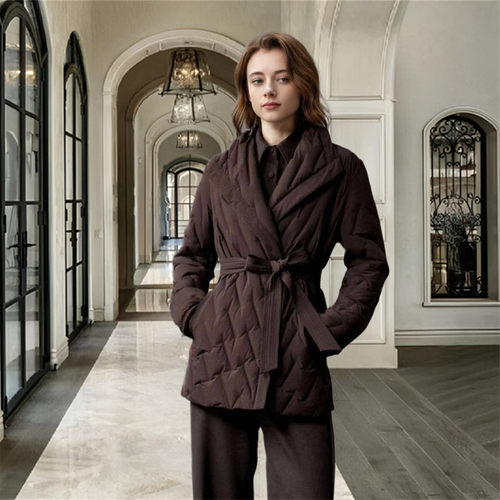 2025冬装西装领气质一手长鹅绒服