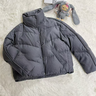 专柜线下正品新国标90白鹅绒羊羔毛领短款小个子简约羽绒服604035