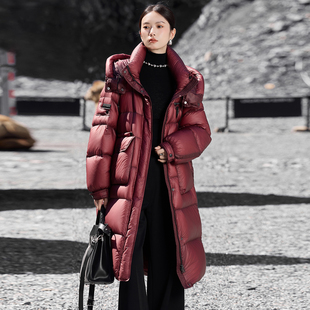 高奢进口匈牙利鹅绒2025冬季新款羽绒服女中长款过膝加厚保暖外套