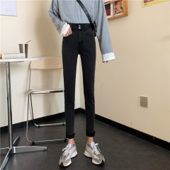 Women's high waist and small leg jeans