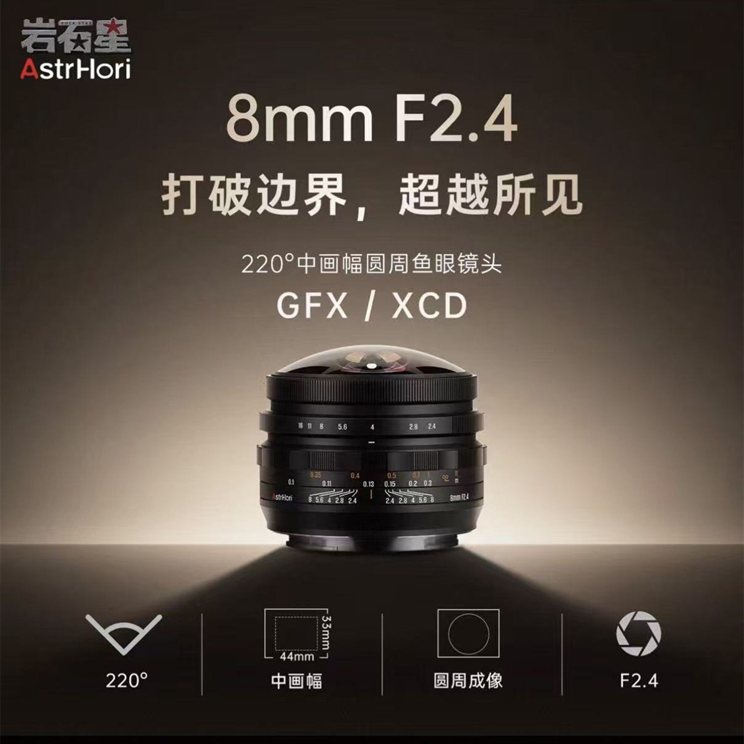 岩石星8mmf2.4圆周鱼眼镜头