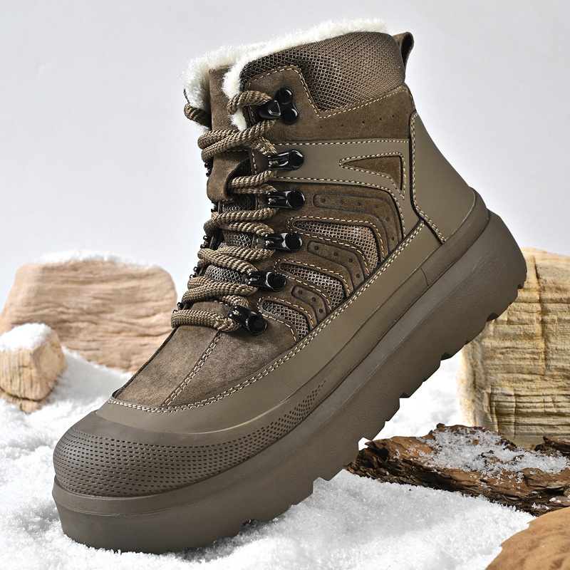 雪地靴男保暖加绒加厚东北棉鞋