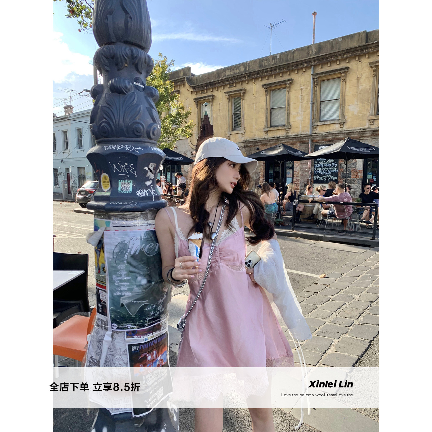 XinleiLin蕾丝吊带连衣裙短裙