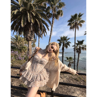 rm欧阳娜娜同款 Xinlei 重工压褶鱼骨抹胸连衣裙带胸垫 Lin