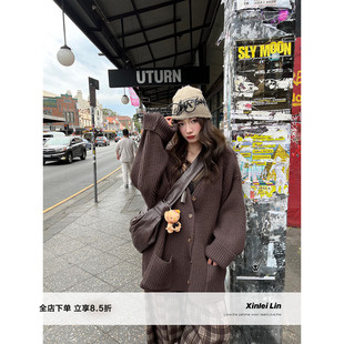 超慵懒廓形针织开衫 Xinlei 灿烂秋日 蕾子推荐 女秋冬针织 Lin