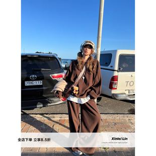 Lin 套装 莫吉托 子女秋冬新款 复合超柔加绒卫衣外套裤 Xinlei