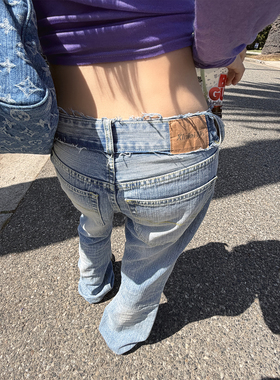 Xinlei Lin 私服力推 巴**家美式复古直筒微喇低腰牛仔裤夏季薄款