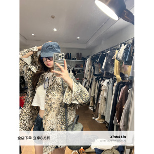 R.13设计感豹纹水洗工艺衬衫 复古雅痞 外套 Lin私服放送 Xinlei