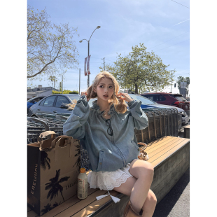 isab 轻薄夹克衬衫 Lin t牛仔抽绳工装 轻量丹宁 Xinlei