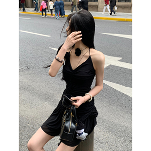 双色玫瑰吊带纯欲连衣裙女春夏裙子 月下山茶花 Xinlei Lin