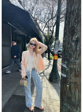 Xinlei Lin 修腿万能搭 D*or肌理面料环保酵素水洗贴标直筒牛仔裤