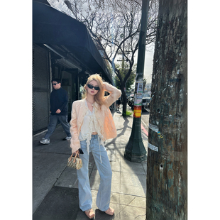 Xinlei Lin 修腿万能搭 D*or肌理面料环保酵素水洗贴标直筒牛仔裤