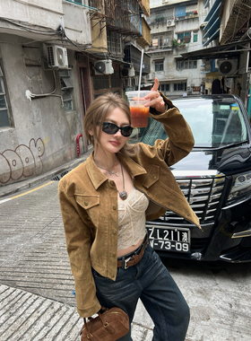 Xinlei Lin “皮革手册”pu皮衣麂皮双版本中短款翻领夹克外套