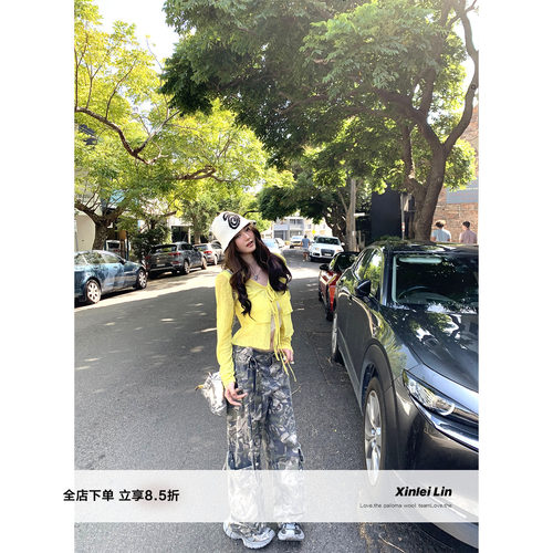 XinleiLin印花牛仔长裤休闲裤