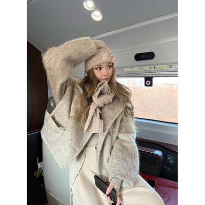 XinleiLin双色毛呢西装廓形外套