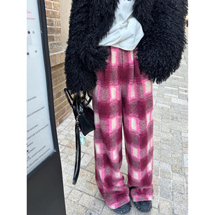 休闲裤 Xinlei 快乐圣诞加厚毛呢格子裤 芝芝莓莓 女秋冬 Lin