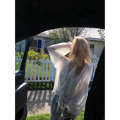 雪纺清透仙气法式 白茶清欢 浪漫荷叶边长袖 衬衫 Xinlei 小衫 Lin