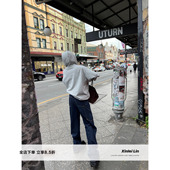 Lin 女秋季 蓝调爵士 休闲长裤 chao百搭复古水洗牛仔裤 Xinlei