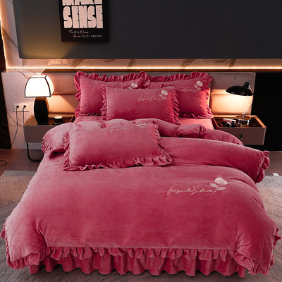 加厚保暖牛奶绒珊瑚绒四件套韩式