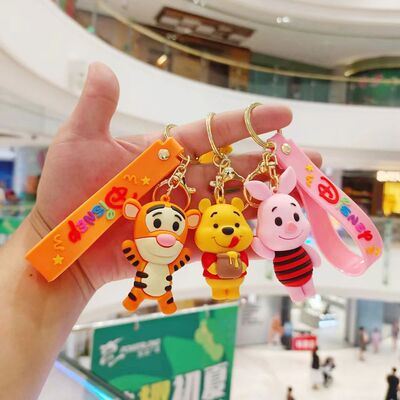 Disney Keychain Kawaii Winnie The Pooh Piglet Tigger Eeyore