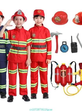 Children Firefighter Uniform Sam Fireman Cosplay Costume Kid